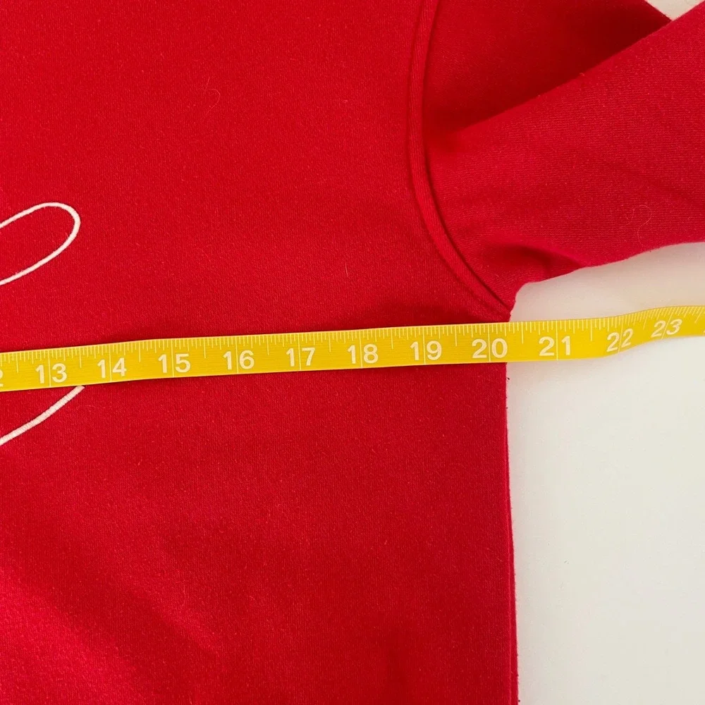 Cat & Jack‎ Red Heart Eye Smiley Face Sweatshirt XL 14 Varsity Stripe Pullover